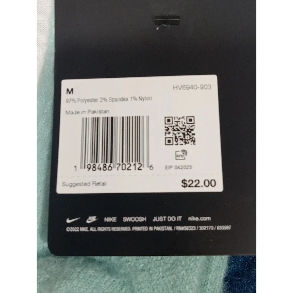 Nike Cozy Crew Socks M 6-8 W 6-10 Navy / Blue Green 2 Pairs‎